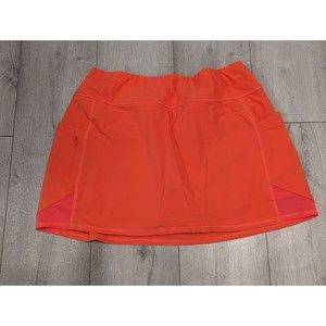 Athleta Dobby Action Skort Women XL Orange Athletic Skirt Shorts Pockets